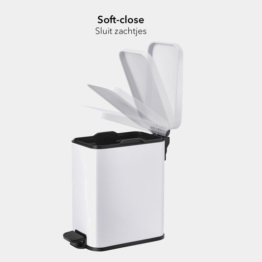 Deksel van prullenbak in het wit