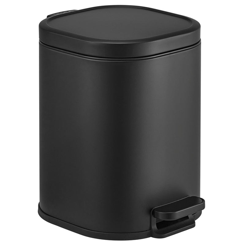 Poubelle de 5 litres - Forme rectangulaire arrondie - Noir mat