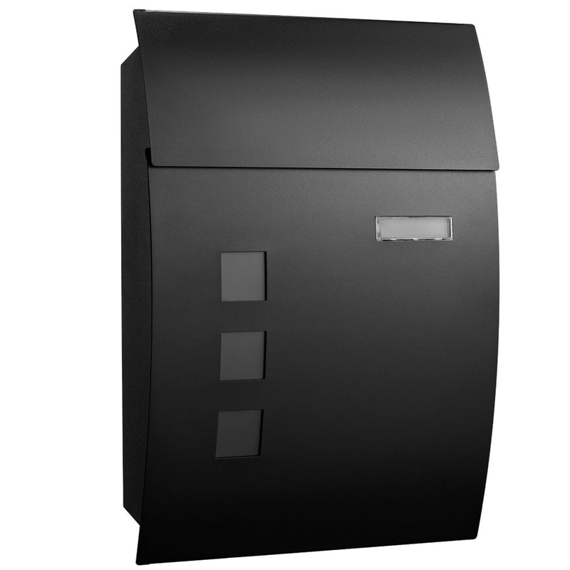 Abgerundeter Briefkasten – Metall – mattschwarz