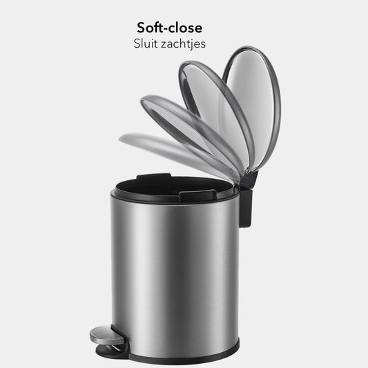 Slimbin Prullenbak 5 Liter - Mat zilver