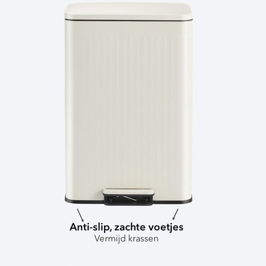 Prullenbak 60 Liter - 1 Binnenemmer - gebroken wit