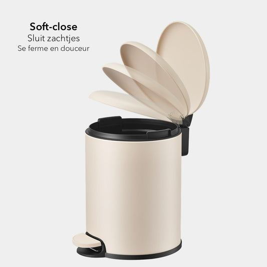 Slimbin Prullenbak 5 Liter - crème