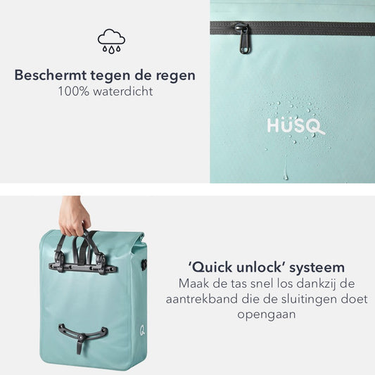 Fietstas 31 Liter | Waterdicht | munt groen