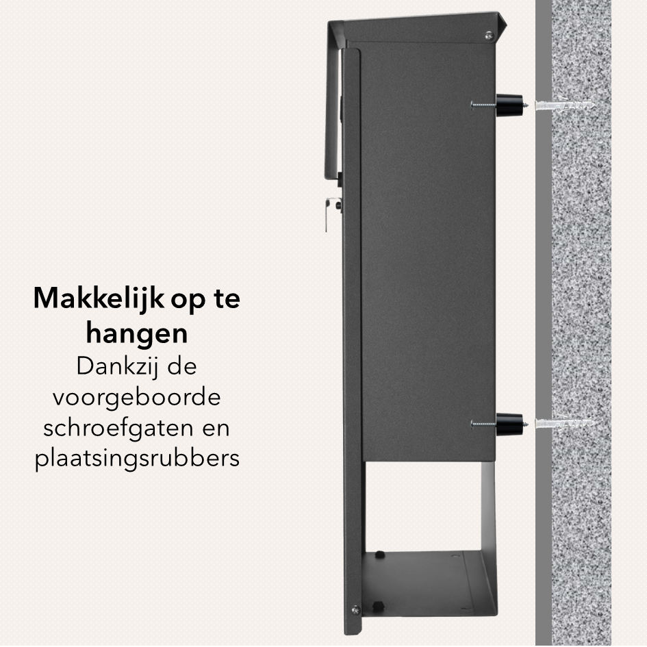 Wand Brievenbus - staal - antraciet grijs RAL7016