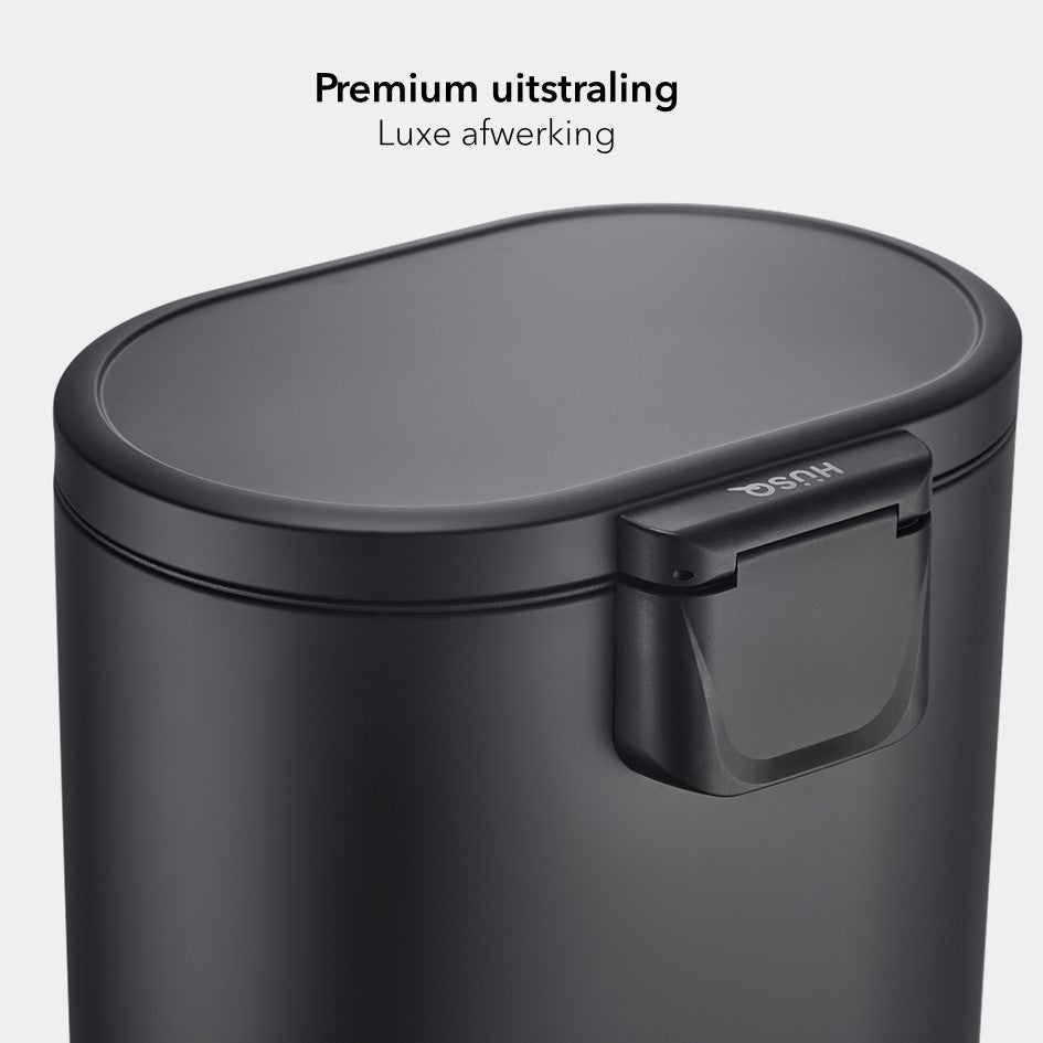 PedalMate Prullenbak 30 liter - ovaalvormig - mat zwart