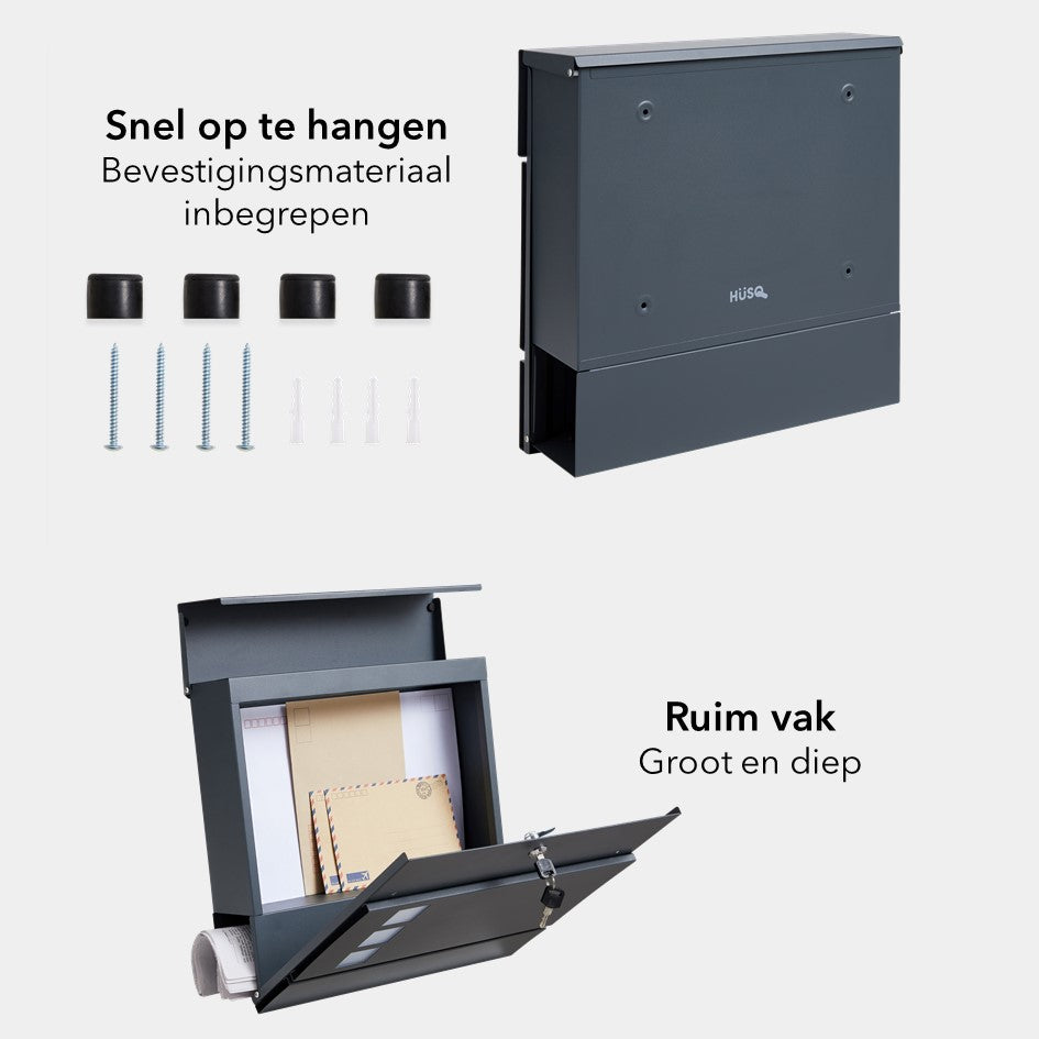 Brievenbus in antraciet Grijs (RAL7016)