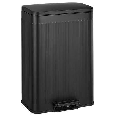Prullenbak 60 Liter - 1 Binnenemmer - geribbeld zwart