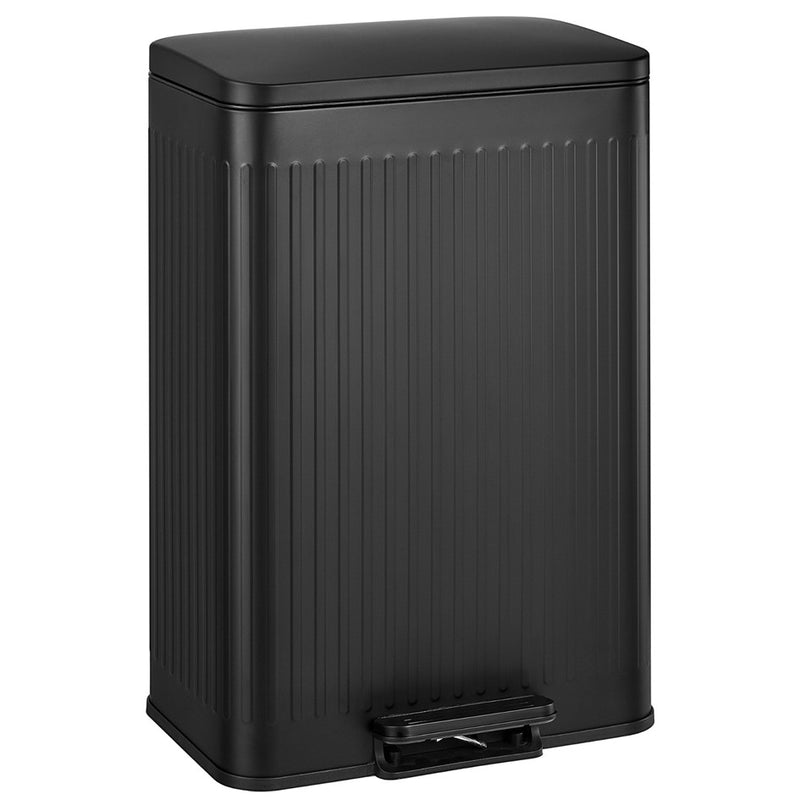 Prullenbak 60 Liter - 1 Binnenemmer - geribbeld zwart