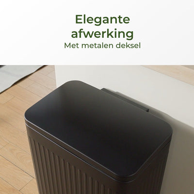 Prullenbak 60 Liter - 1 Binnenemmer - geribbeld zwart