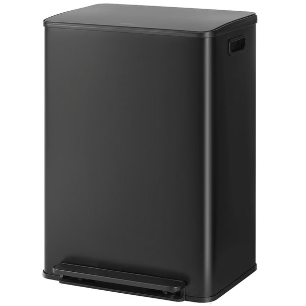 OneStep Prullenbak 60 Liter (30+30L) - 2 Vakken - Metalen Deksel