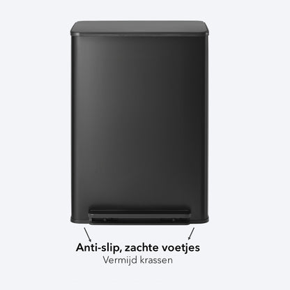 OneStep Prullenbak 60 Liter (30+30L) - 2 Vakken - Metalen Deksel