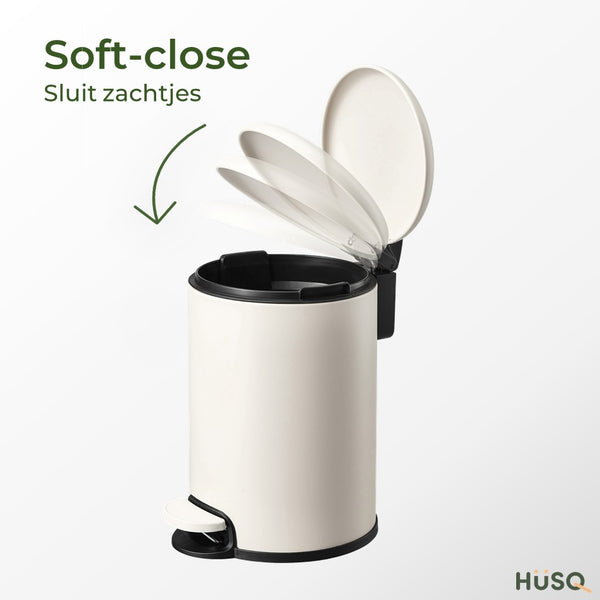 Slimbin Prullenbak 3 Liter - zacht wit