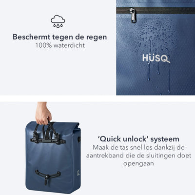 Fahrradtasche 31 Liter | Wasserdicht | Dunkelblau