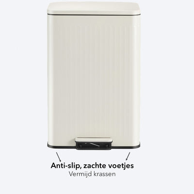 Prullenbak 60 Liter - 1 Binnenemmer - gebroken wit