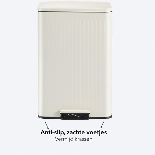 Prullenbak 60 Liter - 1 Binnenemmer - gebroken wit