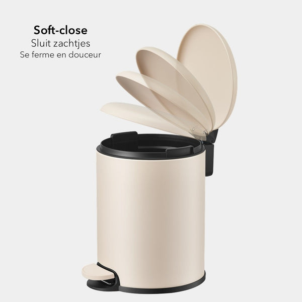 Slimbin Prullenbak 5 Liter - crème