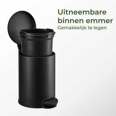 Slimbin Prullenbak 3 Liter - mat zwart