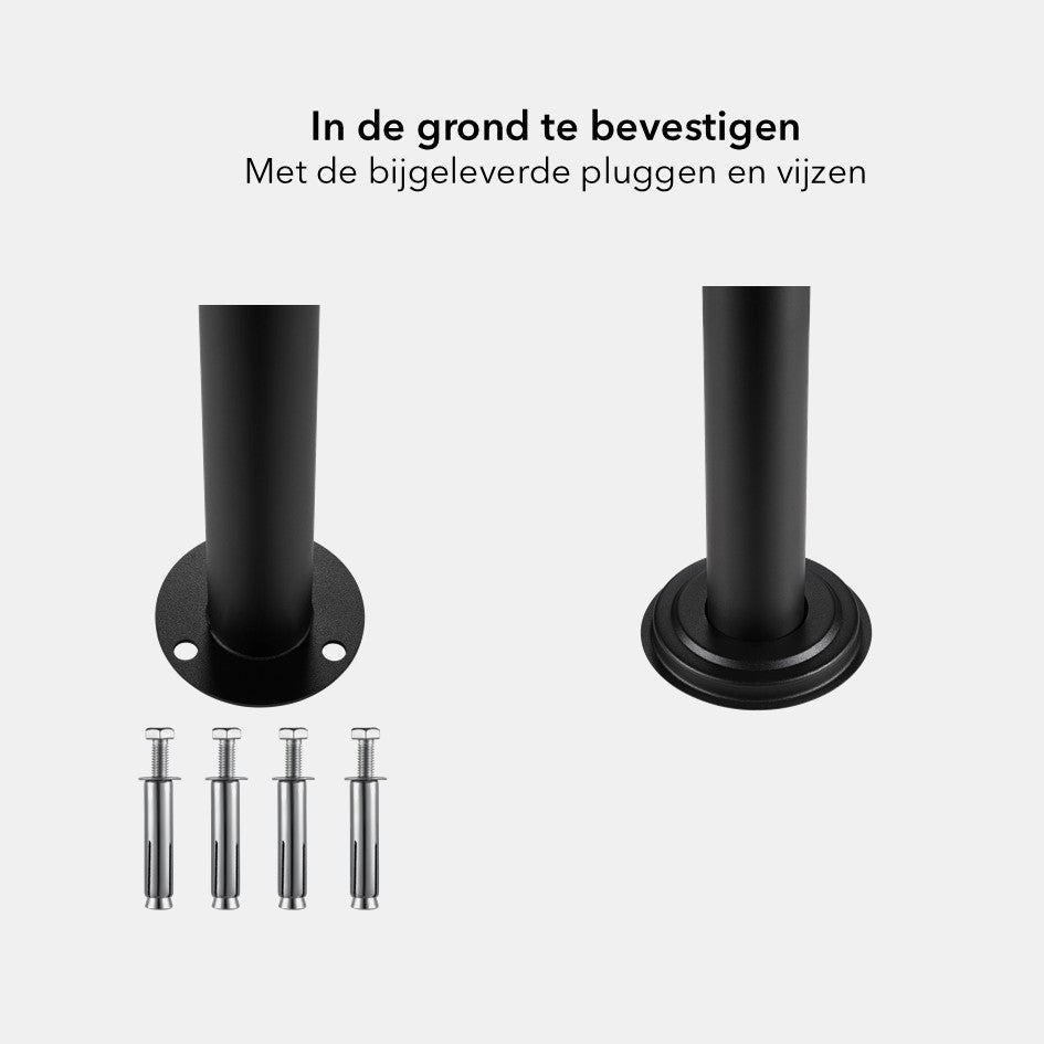 Brievenbus Standaard met 2 Palen - incl. Pluggen - zwart