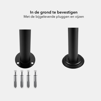 Boîte aux lettres standard à 2 poteaux - bouchons inclus - noire