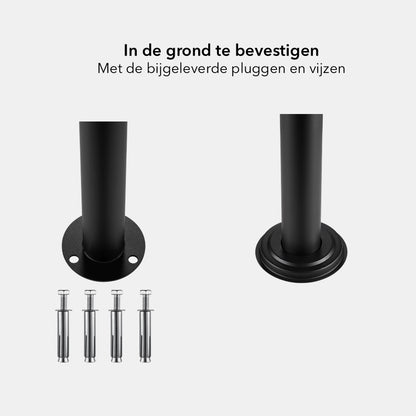 Brievenbus Standaard met 2 Palen - incl. Pluggen - zwart