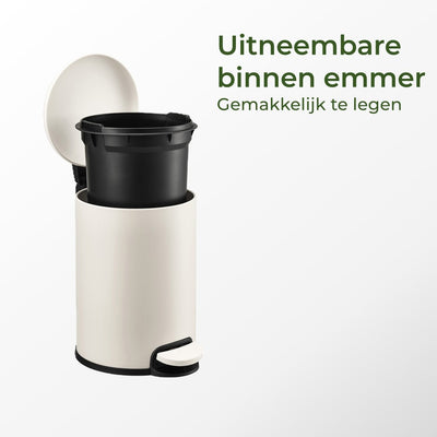 Slimbin Prullenbak 3 Liter - zacht wit