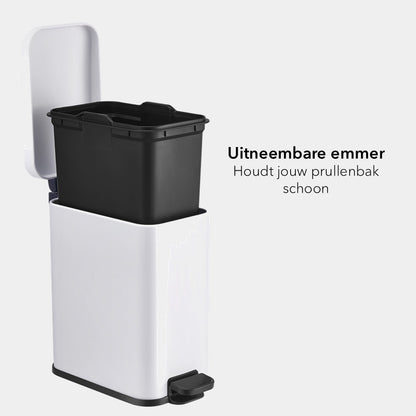 Slimbin smalle Prullenbak 5 Liter - wit