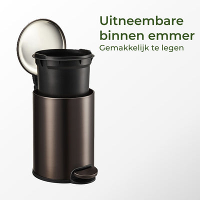 Slimbin Prullenbak 3 Liter - gun metal