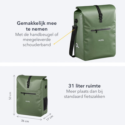 Fahrradtasche 31 Liter | Wasserdicht | Mintgrün