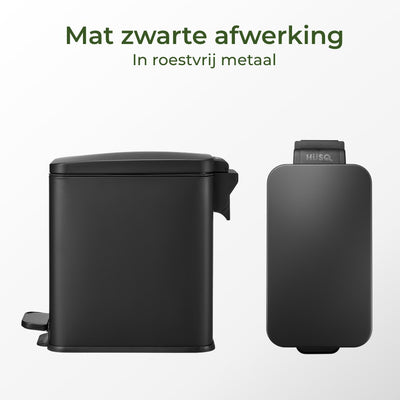 Slimbin smalle Prullenbak 10 Liter - mat zwart
