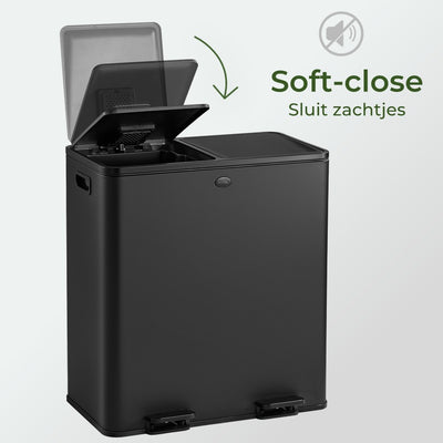 Garbiq Abfalleimer 60 Liter (2 Fächer) – Gunmetal