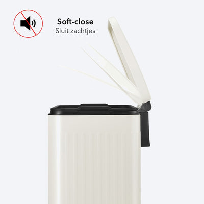 Prullenbak 60 Liter - 1 Binnenemmer - gebroken wit