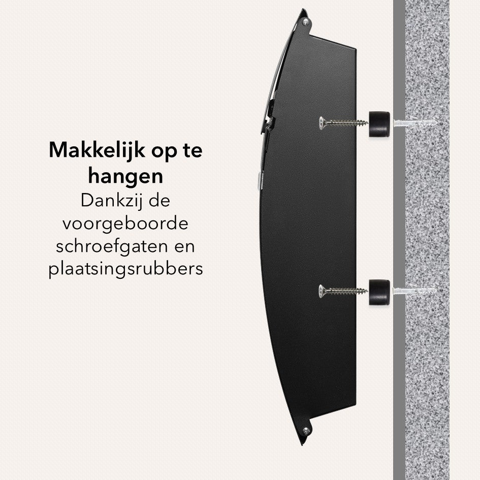 Afgeronde brievenbus - metaal - mat zwart