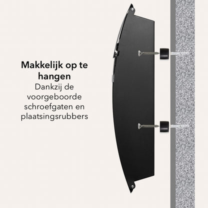 Afgeronde brievenbus - metaal - mat zwart