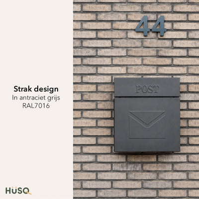 Länglicher Briefkasten – Metall – Anthrazitgrau