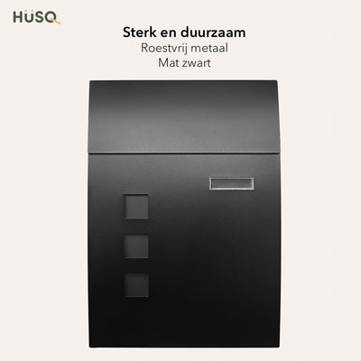 Abgerundeter Briefkasten – Metall – mattschwarz
