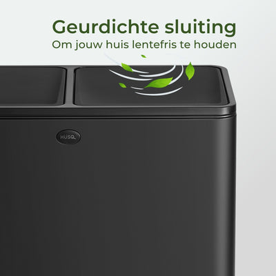 Garbiq Abfalleimer 60 Liter (2 Fächer) – Gunmetal