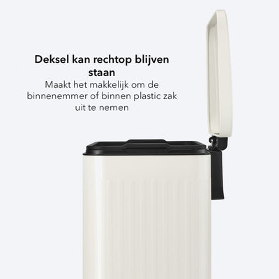 Prullenbak 60 Liter - 1 Binnenemmer - gebroken wit
