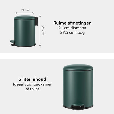 Poubelle Slimbin 5 litres - Vert pin