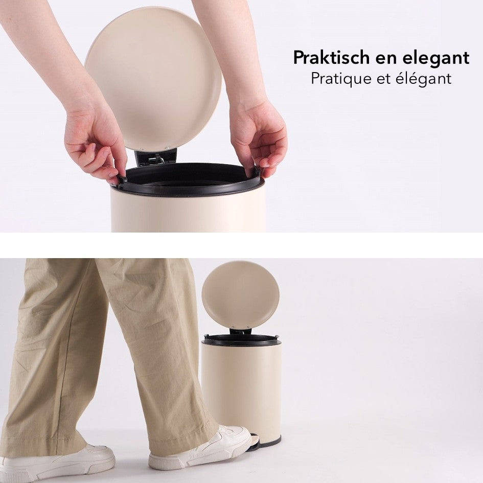 Slimbin Prullenbak 5 Liter - crème