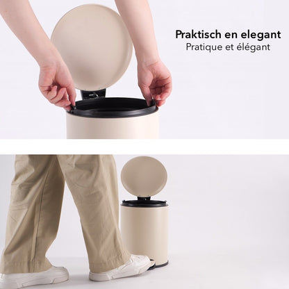 Slimbin Prullenbak 5 Liter - crème