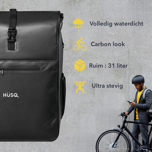 Fietstas 31 Liter | Waterdicht | zwart