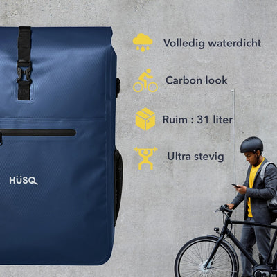 Fahrradtasche 31 Liter | Wasserdicht | Dunkelblau