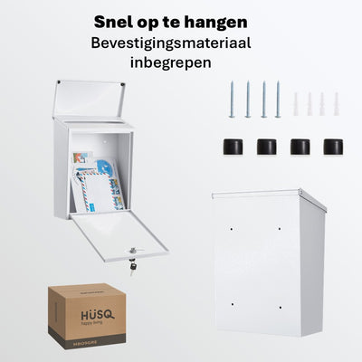 Postmaster sterke grote brievenbus - wit