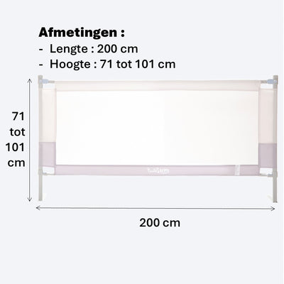 Cute & Keppe bedhekje 200 cm - Essentiel Editie, verstelbaar bedrail voor een veilige overstap naar een kinderbed