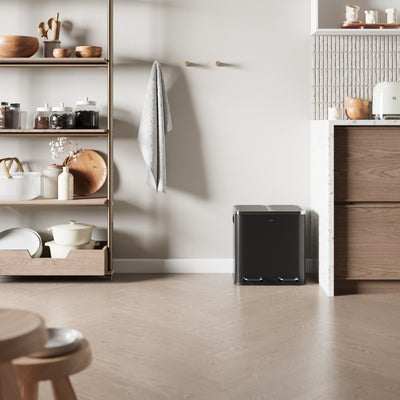 Kleine prullenbak met 2 vakken van 15 liter