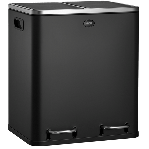 Garbiq Prullenbak 30 liter (2 x 15L) - 2 Vakken - Zwart