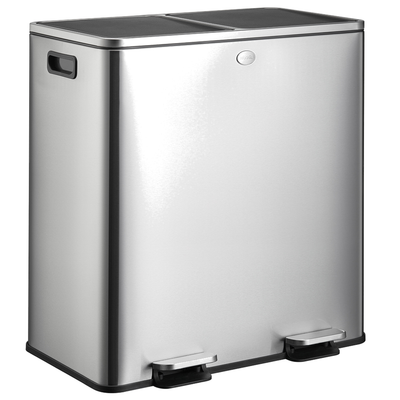Garbiq Prullenbak 60 liter (2 vakken) - Chroom