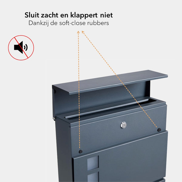 Brievenbus in antraciet Grijs (RAL7016)