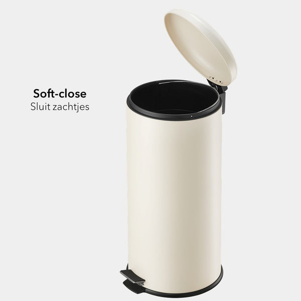 Slimbin Prullenbak - Pedaalemmer van 30 liter - soft beige