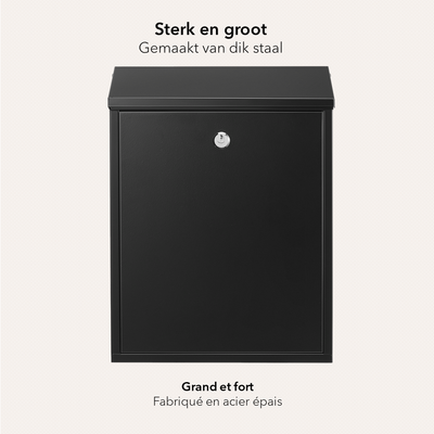 Postmaster starker großer Briefkasten - schwarz